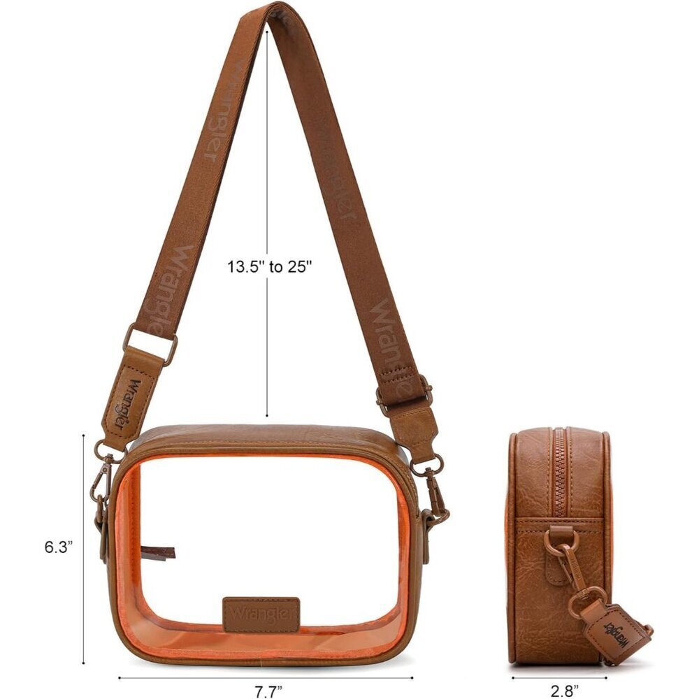 Clear Stadium Bag Crossbody Purse Waterproof PVC Adjustable Strap for Events - Picture 4 of 8